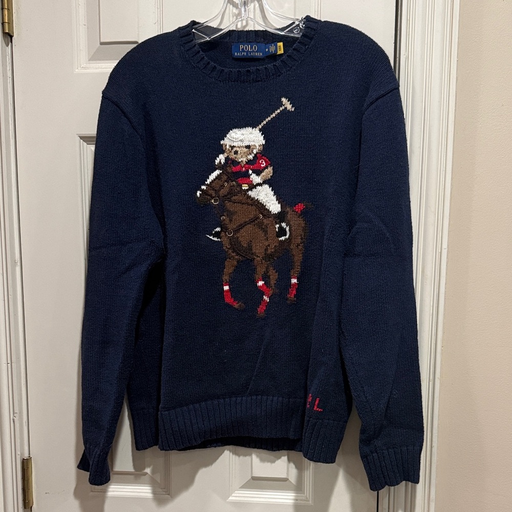 Polo by Ralph Lauren Navy Sweater with Polo Player Design